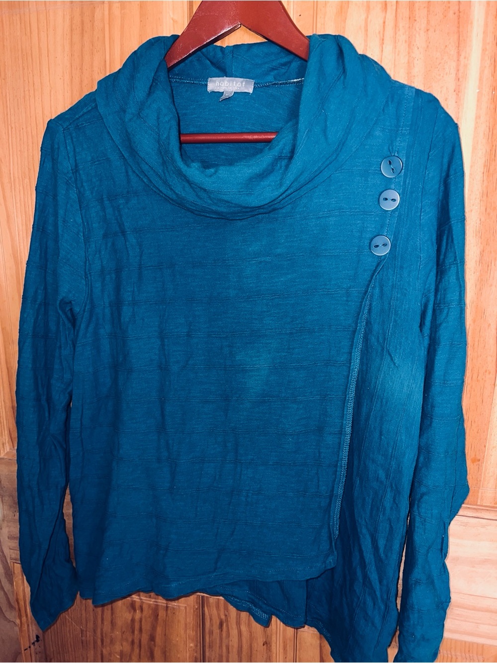 Habitat Teal Knit Hooded Top